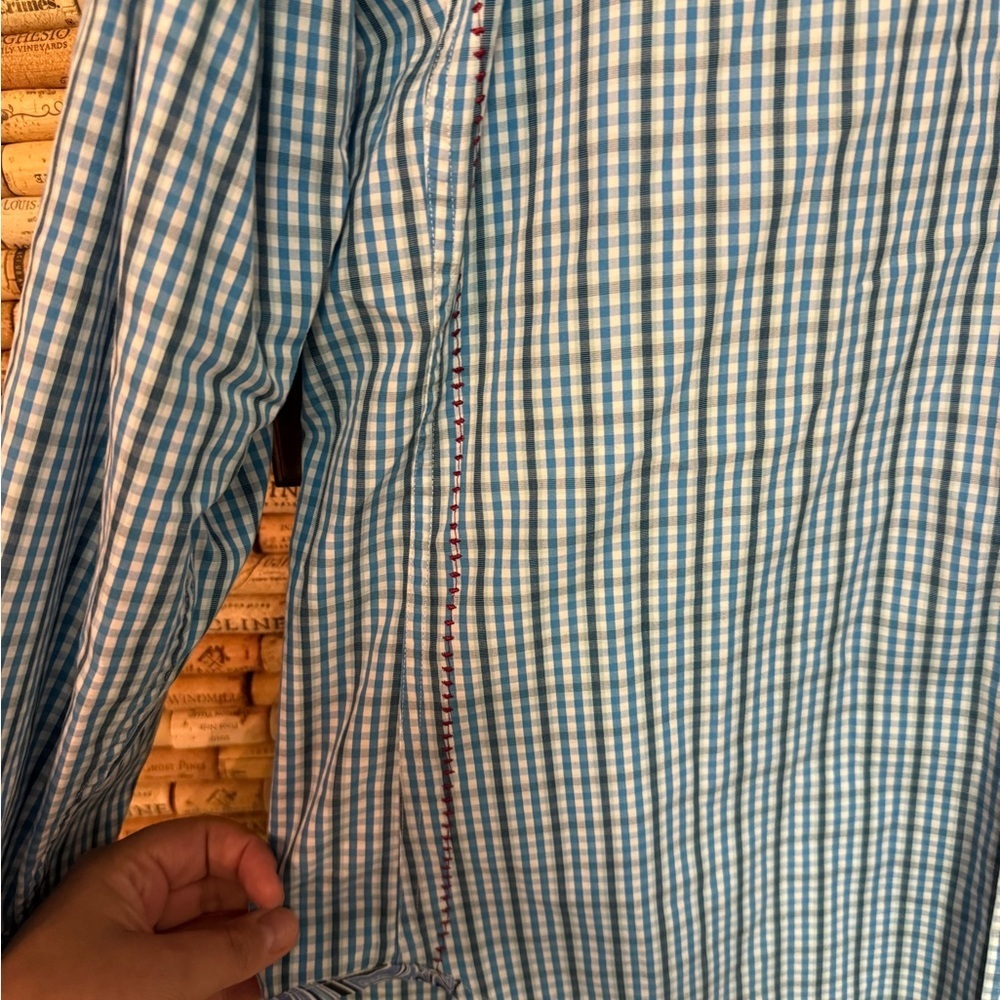 Robert Graham blue & green checked shirt with paisley print size XL - Picture 4 of 7